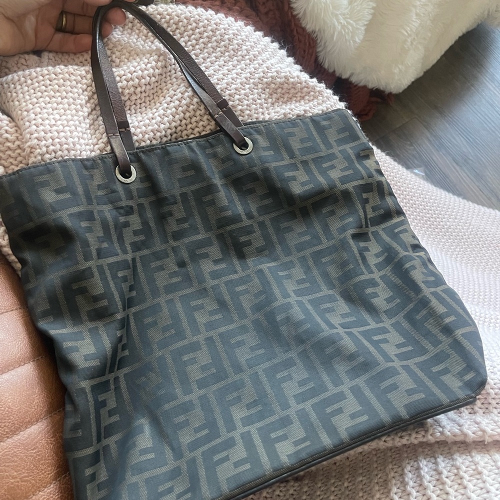 Vintage Fendi Zucca Tote Bag Purse
